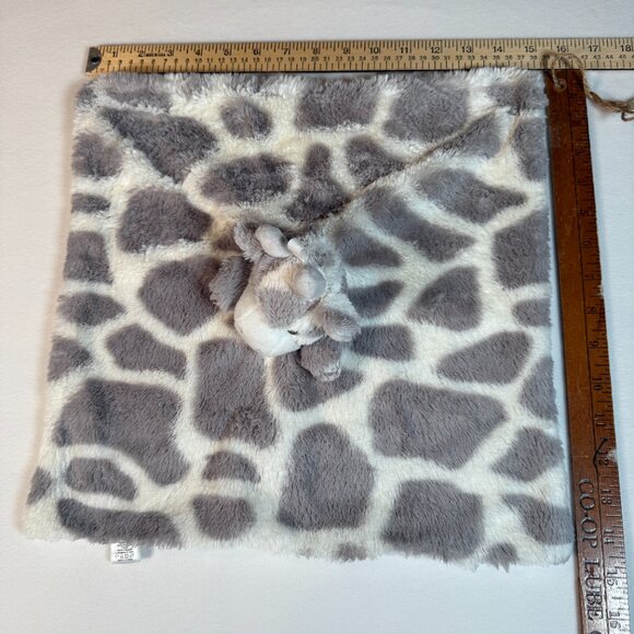 OOBLES Gray & White Giraffe Rattle Security Blanket Lovey~So Soft For Baby~ - Picture 5 of 8